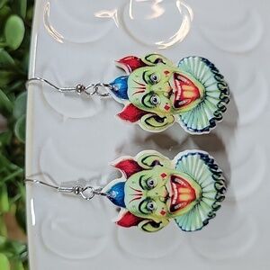 Creepy Clown Drop Earrings